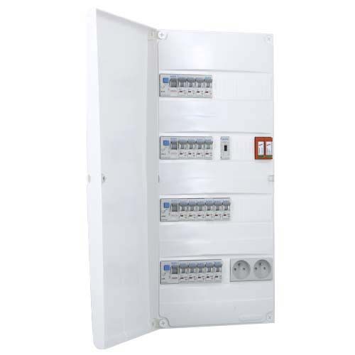 IKEPE Tableau électrique pré-équipé auto 4 rangées 2ID 40A 2ID 63A 19 disjoncteurs