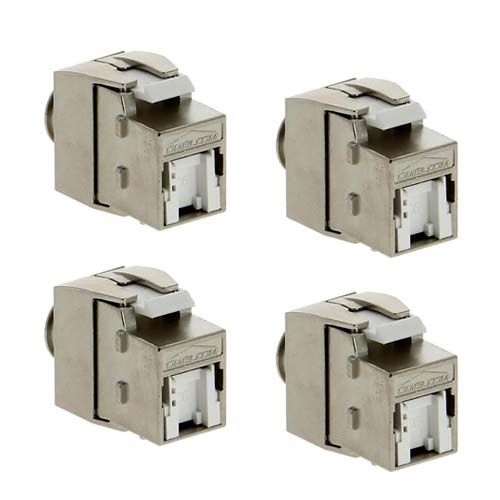 IKEPE Lot de 4 connecteurs RJ45 femelle Grade 2TV Cat6 STP