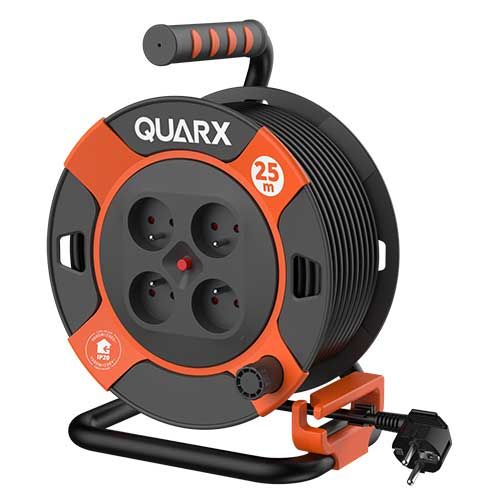QUARX Enrouleur électrique de bricolage 25m H05VV-F 3G1,5