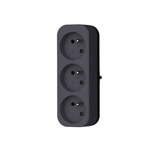 QUARX Multiprise murale Triplite 3 prises 2P+T 16A anthracite
