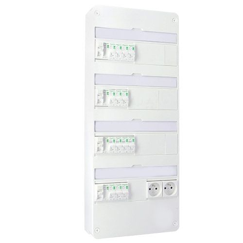 SCHNEIDER Resi9 XP Tableau électrique monté et câblé TAMC 4 rangées 2ID 40A 2ID 63A 14 disjoncteurs