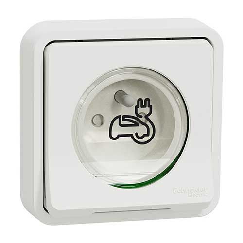 SCHNEIDER MUREVA Styl prise de courant 2P+T renforcée VE étanche complet encastrée blanc IP55